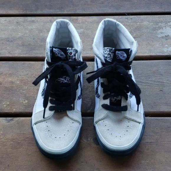 VANS SK8-HI REISSUE DIY Skate Shoes White Black sz 4.5 Mens - Picture 6 of 14